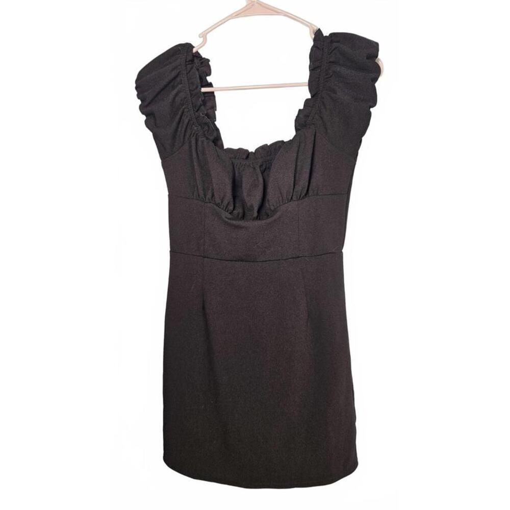 Kendall & Kylie Women's Black‎ Ruffle Sleeve Bodycon Mini Dress Size Small